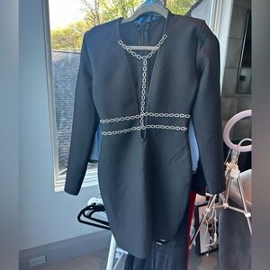 Cutout Rhinestone Chain Dress